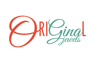 Logo Original jewels en couleur orange et vert