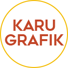 cercle jaune avec les typographie en terracota noté Karugrafik 
